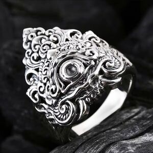 Bali Legacy ✦ Sterling Silver Scrollwork Ring ✦ 17.35g Ethnic Statement Size 8